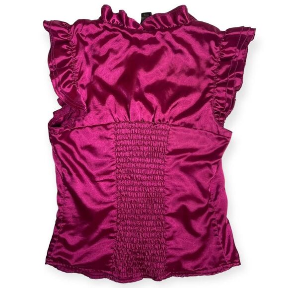 Y2K magenta ruffle corset style blouse - Picture 3 of 5